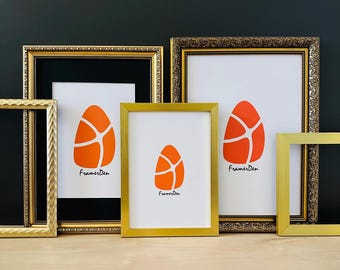 GOLD GOLDEN Modern Ornate Vintage Stylish Photo frame Picture Poster Frames Wall Art Hang Home Decor Gift A2 A3 A4 A5 with Black White Mount