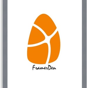 Może przedstawiać: Pomarańczowy abstrakcyjny wz&oacute;r geometryczny na białym tle z tekstem "FramerDen" na dole.