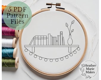 Book Hand Embroidery Design, PDF Digital Download Design, Embroidery Art, Hand Embroidery For Beginners, Modern Embroidery