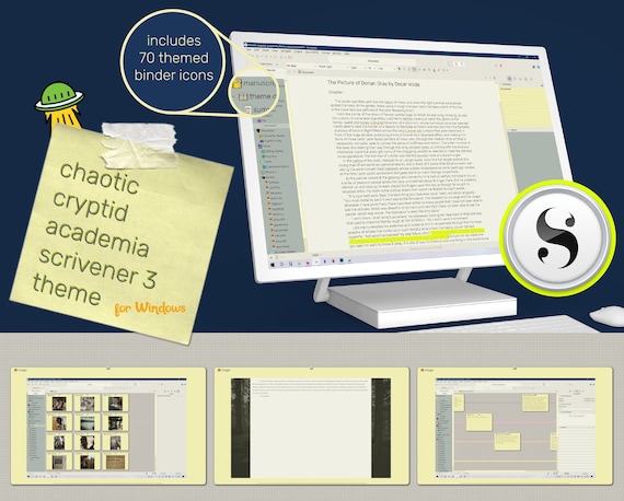 Chaotic Cryptid Academia Aesthetic Scrivener 3 Theme for Windows