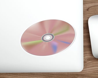 brzoskwiniowa naklejka na płytę CD-ROM y2k