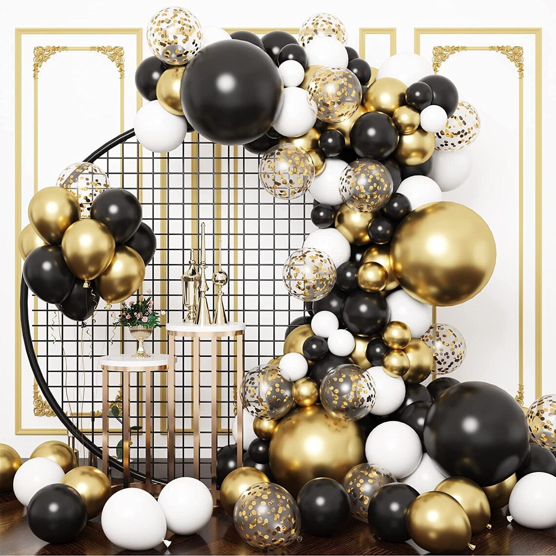 144pcs Black and Gold Balloon Garland Arch Kit 5 10 12 18 - Etsy