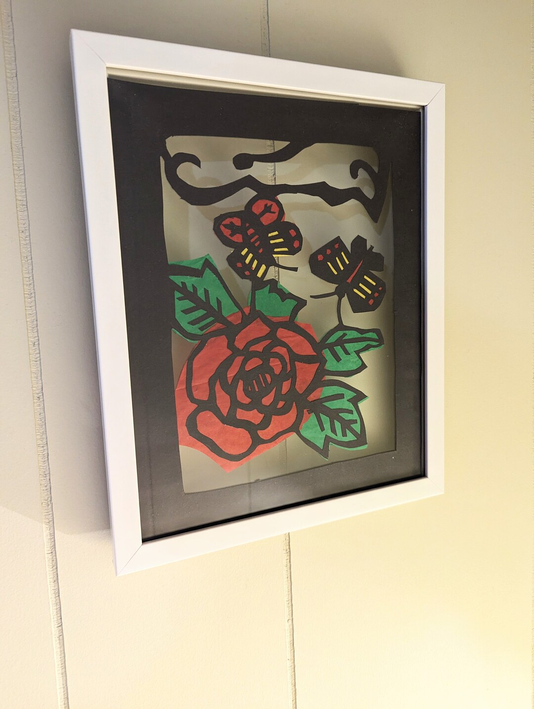 Hand Paper Cut, Paper Stained Glass, Shadow Paper, Unframed Handmade