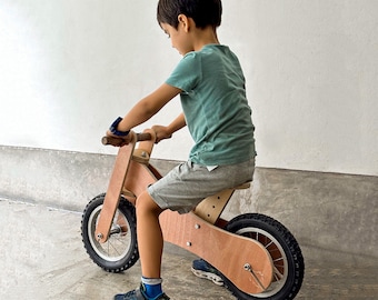 Plywood Balance Bike, Adjustable Seat for Toddlers