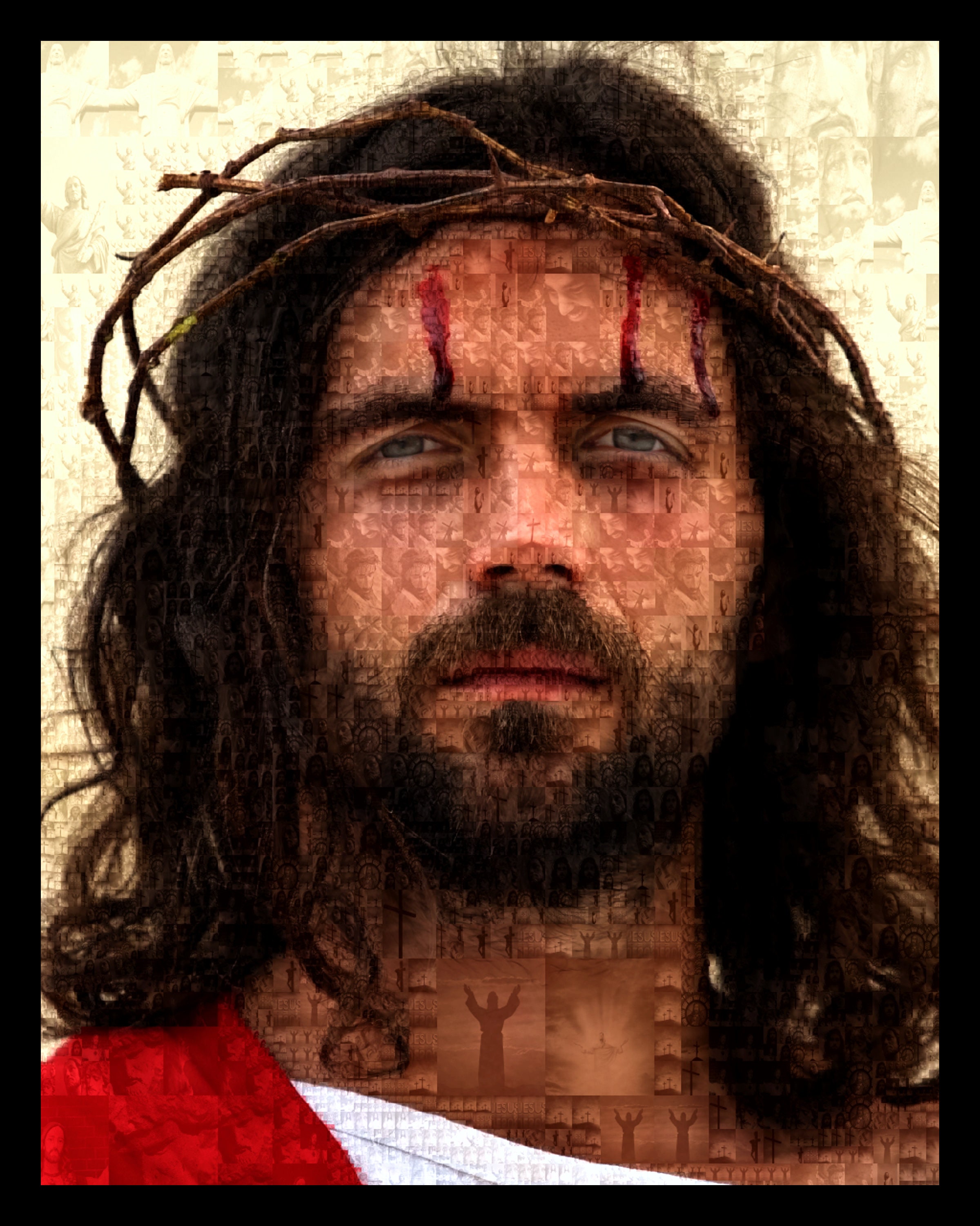 Christian Mosaic Jesus Face Wall Art Digital Print Design. Inspiring ...