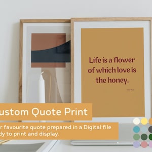 Downloadable Custom Print Quote, Digital Poster Print, Custom Quote Sign, Personalised Quote Print, Name Print Art, Printable Wall Art