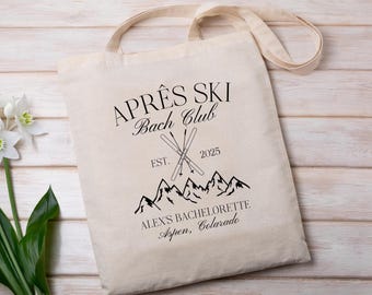 Custom Apres Ski Bachelorette Tote Bag | Winter Party Favor