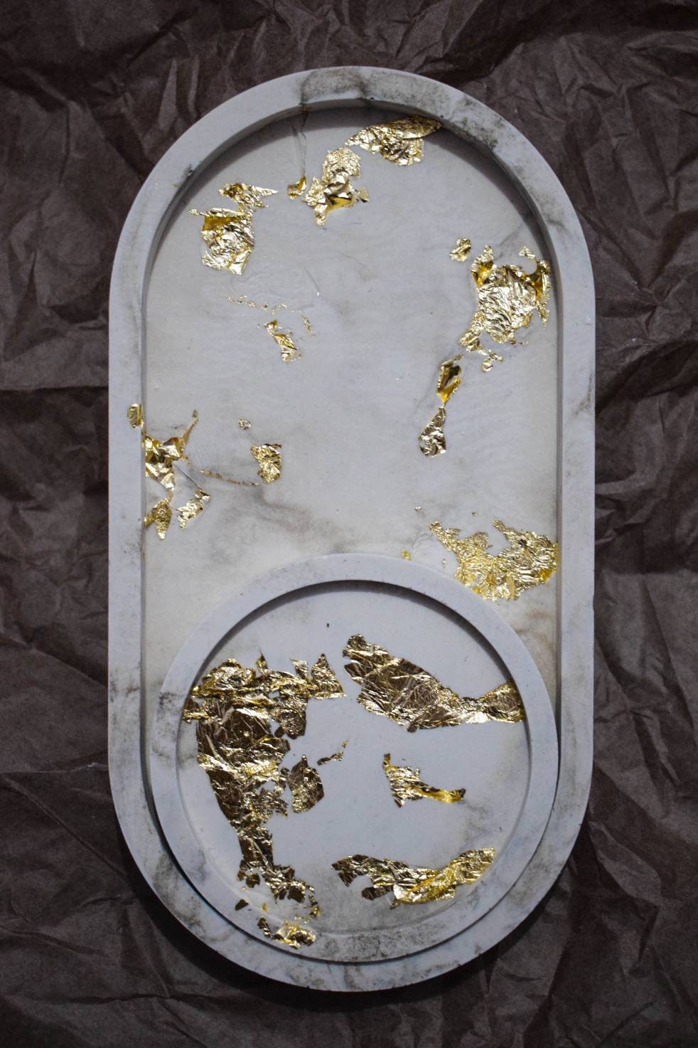 Plateau Marbre Doré