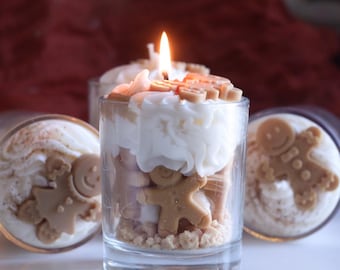 Gingerbread dessert candle, cute holiday home decor, christmas gift for women, christmas present for her, fakefood candle, cheesecake candle