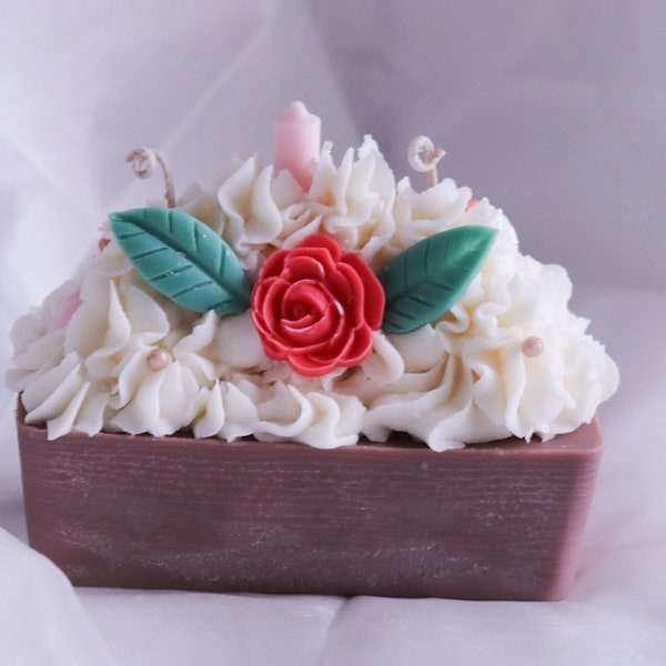 Bougie de gâteau d’anniversaire, Cadeau d’anniversaire mignon, Bougie de gâteau avec 2 mèches, Bougie végétalienne, Cadeau d’anniversaire, cadeau pour elle, cadeau pour lui, fausse bougie alimentaire