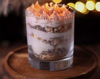 Tiramisu Candle, Fake food candle scented with coffee, Vanilla and chocolate, Cute dessert candle, birthday gift for her, or him