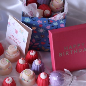 Caja de cera derretida de feliz cumpleaños, linda cera derretida de regalo de cumpleaños