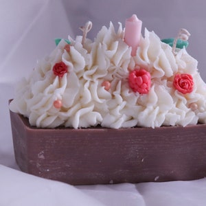 Bougie de gâteau danniversaire, Cadeau danniversaire mignon, Bougie de gâteau avec 2 mèches, Bougie végétalienne, Cadeau danniversaire, cadeau pour elle, cadeau pour lui, fausse bougie alimentaire image 3