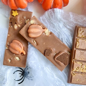Waxmelts snapbar met gekarameliseerde pompoenkruiden. Leuke en sterk geurende herfstwaxmelts. Huisgeur voor de herfst, knusse geuren voor de herfst