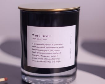 Work Bestie Candle Gift: Funny Minimalist Office Decor