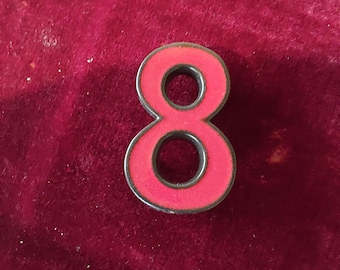 Número de casa, retro, años 70, cerámica.