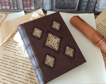 Brass Fittings Handbound Hardcover Genuine Leather Journal Antique Look Notebook Blank Book