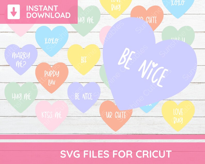 Conversation Hearts SVG Heart SVG Valentines SVG Valentine - Etsy