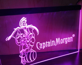 Captain Morgan LED Sign Light Neon acrylic carved hanging wall mancave irish