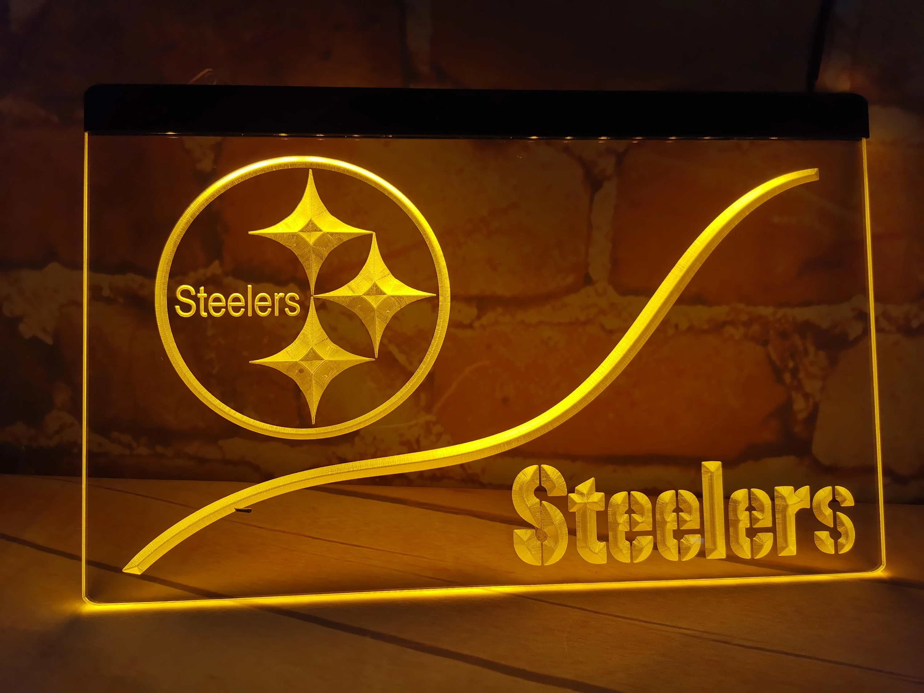 Pittsburgh Steelers Sports LED Light Sign 8 X 12 Acrylic Wall