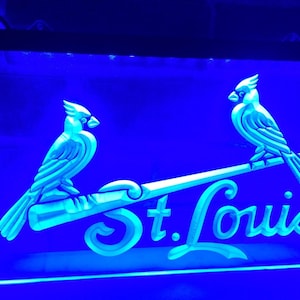 Blues Cards LED Night Light Sports Fan Cardinal Engraved 