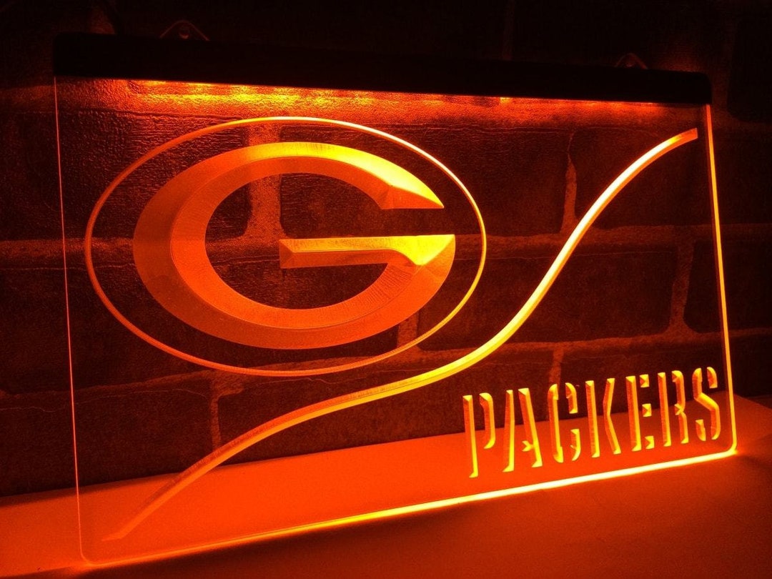Green Bay Packers LED Sign Light Game Neon Acrylic Carved - Etsy