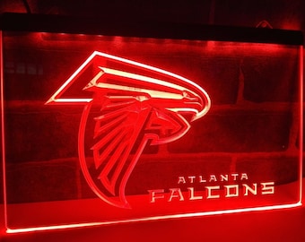 Atlanta Falcons Sports LED Light Sign - 8 x 12 / Acrylic Wall Art Man Cave Décor, Unique Football Fan Gift, Light Up Neon Wall Hanging