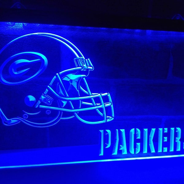 Green bay Packers LED Sign Light Game Neon acrylic carved hanging wall mancave