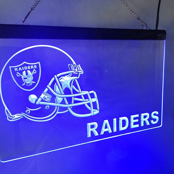 Oakland Raiders LED Sign Light Game Neon acrylic carved hanging wall mancave Free Stands