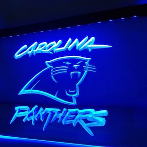 Neon Sign, Led Sign, Led, Light, Carolina Panthers, Football, Acrylic, game