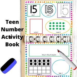 Livro de números para adolescentes, livro de atividades numéricas, números para impressão, matemática pré-escolar, matemática do jardim de infância, livro de exercícios pré-escolar, livro de exercícios do jardim de infância
