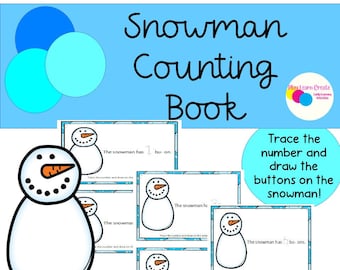 Schneemann Zählbuch, für Vorschule, PreK und Kindergarten, Zählaktivitäten, Winer Counting Book
