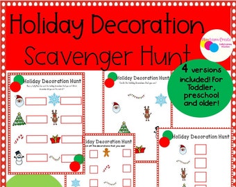 Christmas Decoration Scavenger Hunt, Christmas Decoration, Preschool Christmas Activities, Toddler Christmas Activities, Winter Learning