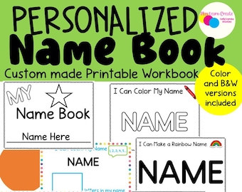 Personalized Name Book for Class, Custom Name Books, Name Practice, Name Workbook