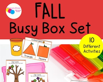 Herbst Thema Busy Box Aktivitäten, Vorschul Busy Box, Herbst Busy Bag, Morgenkörbe, druckbare Herbstaktivitäten, Busy Books