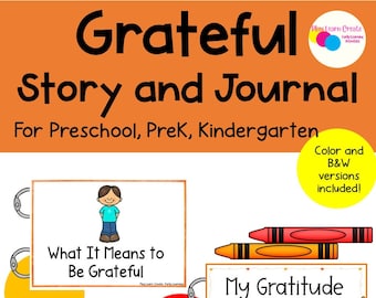 Danksagungs-Tagebuch und dankbare soziale Fähigkeiten Story-Bundle, Thanksgiving-Vorschulaktivität, dankbare Lektion