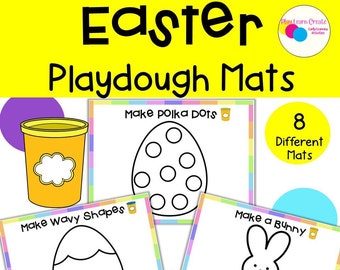 Easter Playdough Mats, Bunny Playdough Mats, easter Playdough Activities, Preschool Easter Actvities