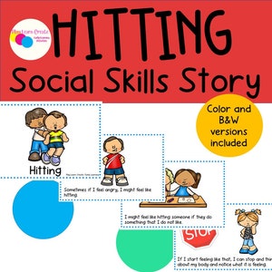 Hitting Social Skills Story, Hitting Visuals, Safety Story, No Hitting Preschool