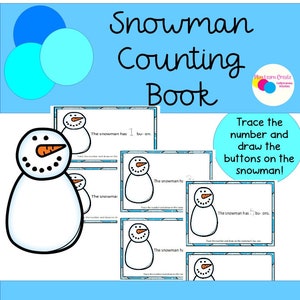 Snowman counting book, for preschool, PreK and kindergarten, counting activities, Winer Counting Book