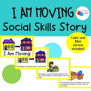 Moving Social Skills Story, Printable Social Story, New House Story, New Home Feelings