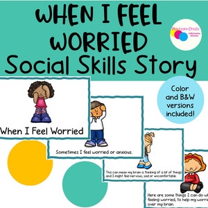 Social Skills Story When I Feel Worried, Anxiety, Feelings, Social Emotional Learning Story