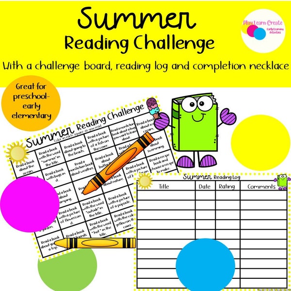 Summer Reading Challenge, Printable Reading Log, Printable Summer Learning, Summer Reading Log, Preschool Reading, Kindergarten Reading