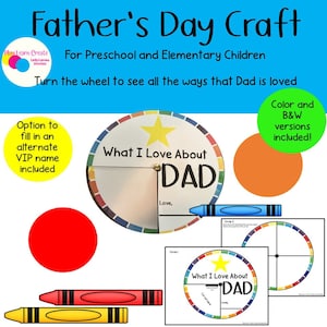 Printable Father&#39;s Day Craft, Father&#39;s Day Craft, Father&#39;s Day Gift, Gift from Kids, Kids Craft for Dad