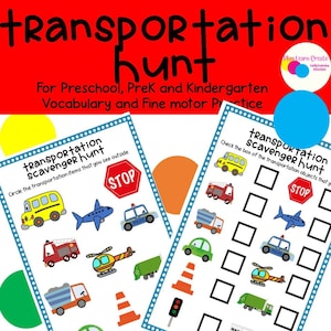 Printable Transportation Theme Activity, Vehicle Activities, Preschool Transportation Theme, Toddler Activity