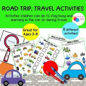 Car Activities for Kids, Road Trip Activities, Travel Activities for Kids, Printable Travel Activities, Travel Games for Kids