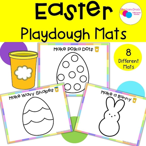 Easter Playdough Mats, Bunny Playdough Mats, easter Playdough Activities, Preschool Easter Actvities