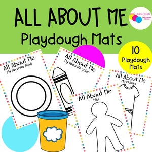 All About Me Theme Playdough Mats, All About Me Activities, Preschool All About Me, Printable Playdough Mats