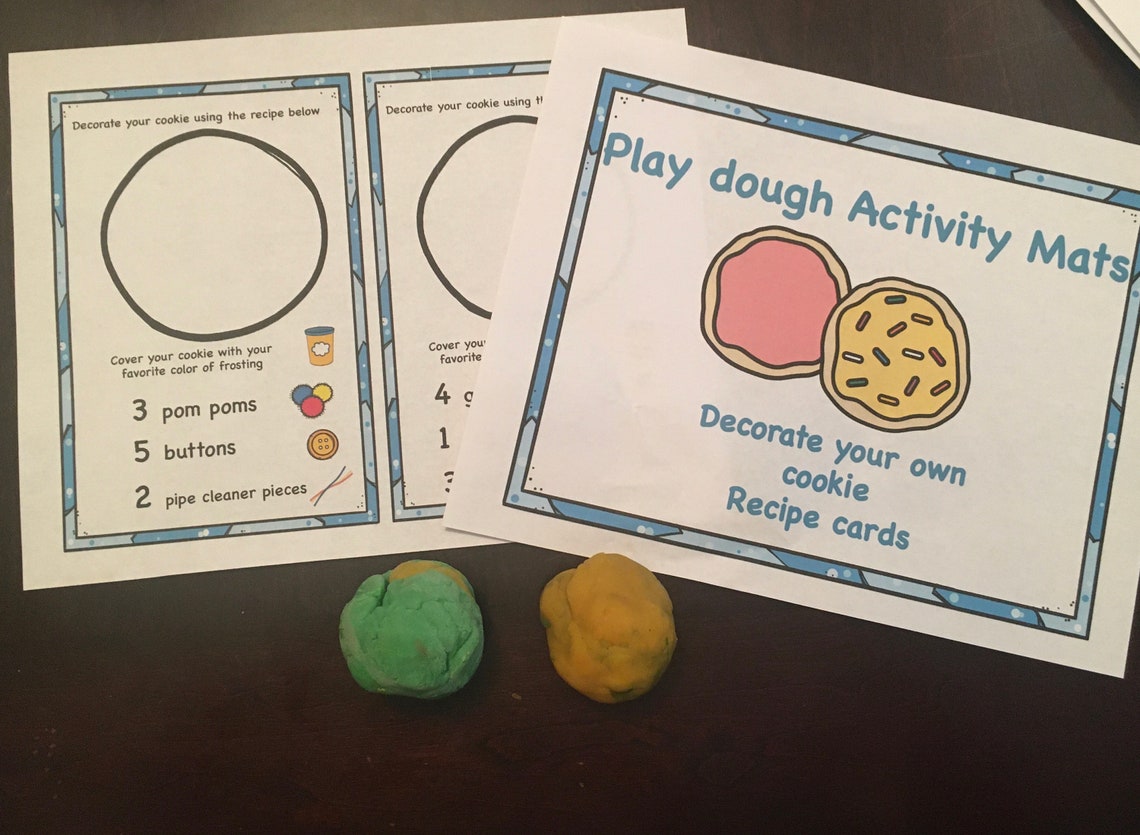 Cookie Playdough Mat, Bakery Theme Playdough, Playdough Learning, Toddler Learning Activities