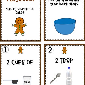 Playdough Recipe Printable Cards Gingerbread Playdough | Etsy