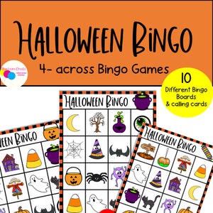 Halloween Bingo Game, Printable Bingo Game, Halloween Math Game, Halloween Preschool Activity